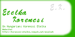 etelka korencsi business card